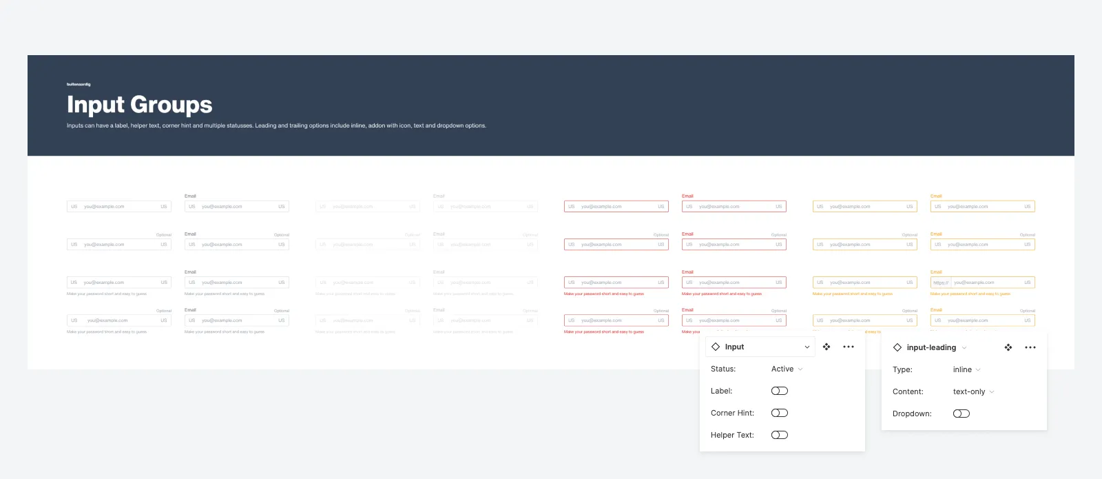 Input groups
